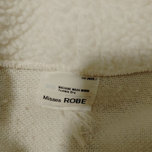 JC Penneys White Long Robe Vintage Meduim Pockets Fleece Housecoat Cozy - Picture 9 of 12